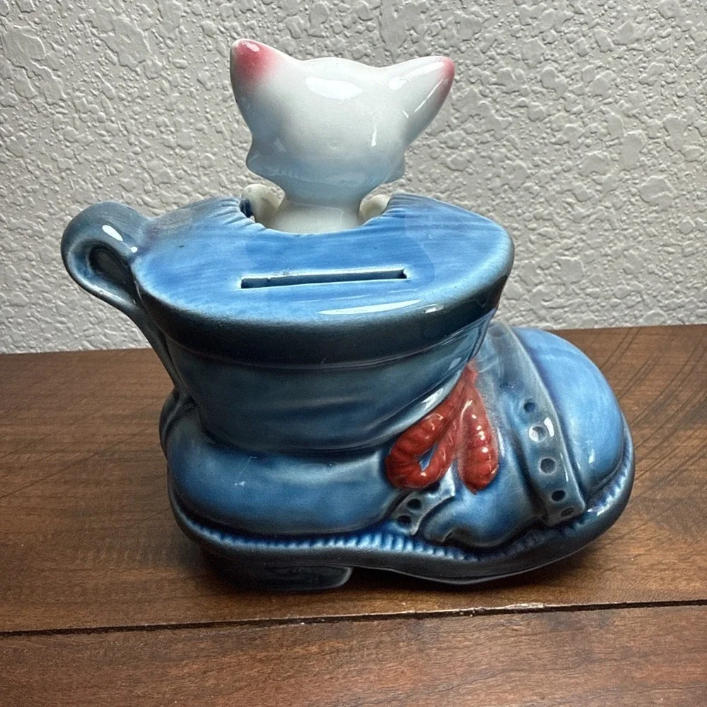 Vintage Kitty Cat in a Shoe Piggy Bank Japan